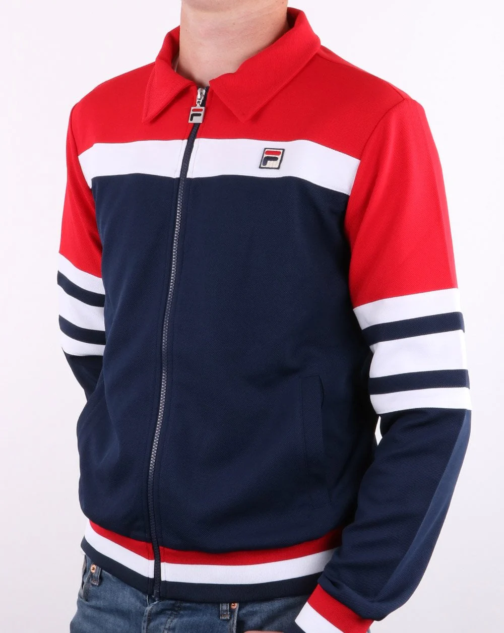 Fila Vintage Courto Track Top Red/Navy/White - Image 2