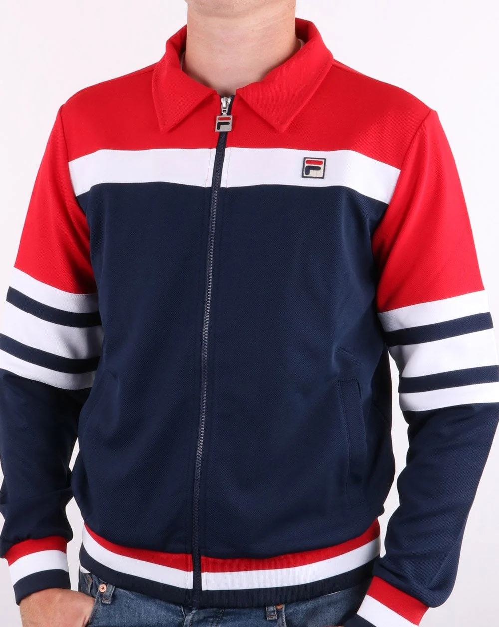 Fila Vintage Courto Track Top Red/Navy/White - Image 4