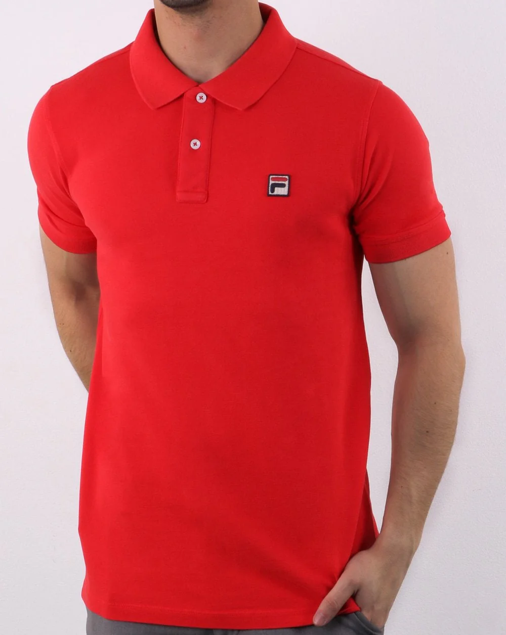 Fila Vintage Dante Polo Shirt Red - Image 2