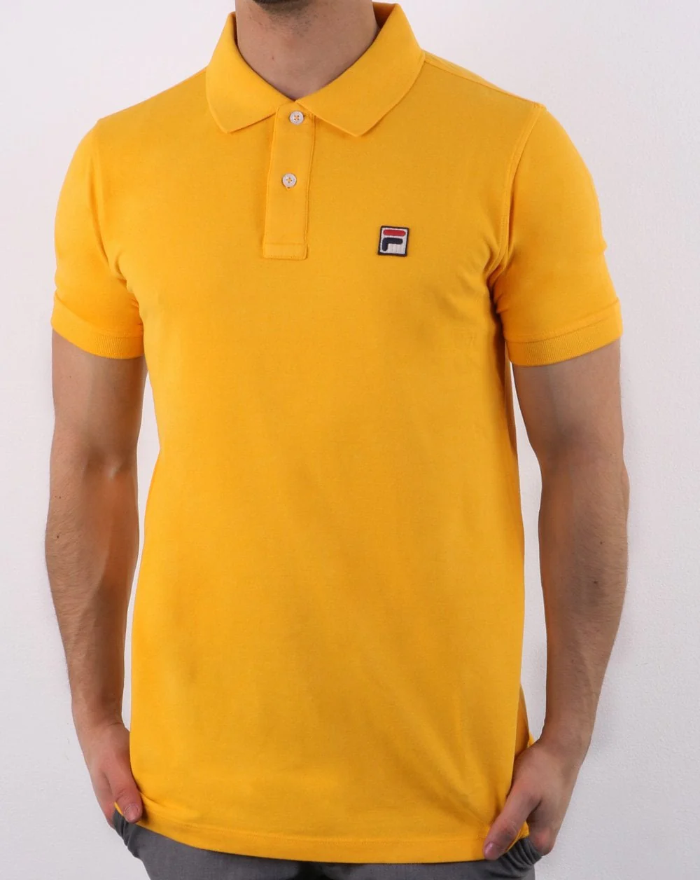 Fila Vintage Dante Polo Shirt Yellow Gold