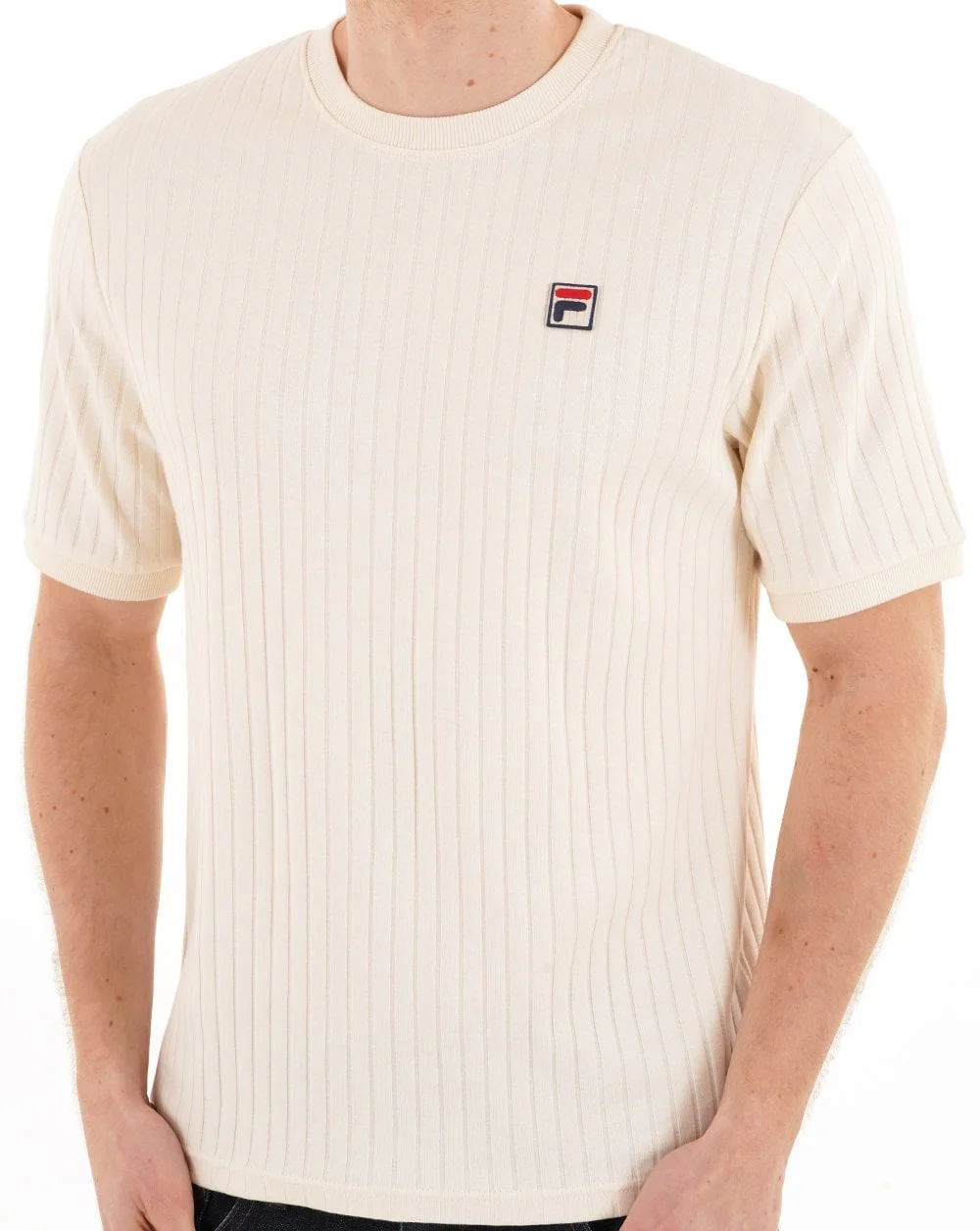 Fila Vintage Easton Ribbed T Shirt Gardenia - Image 3