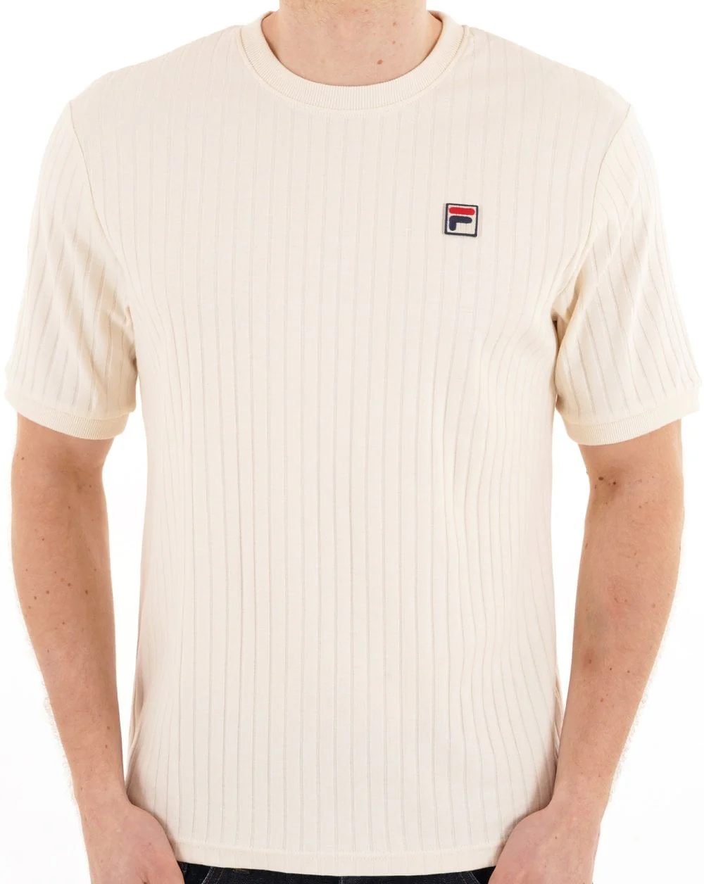 Fila Vintage Easton Ribbed T Shirt Gardenia - Image 4
