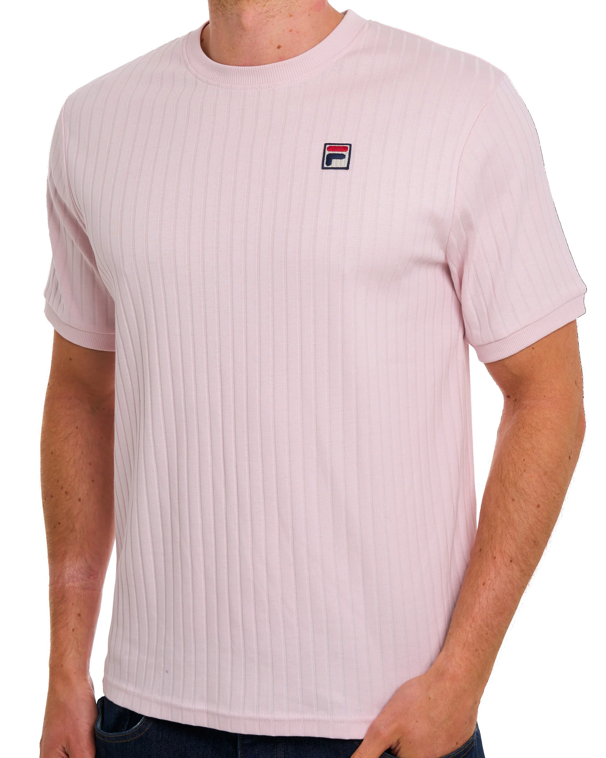 Fila Vintage Easton Ribbed T Shirt Soft Pink - Image 2