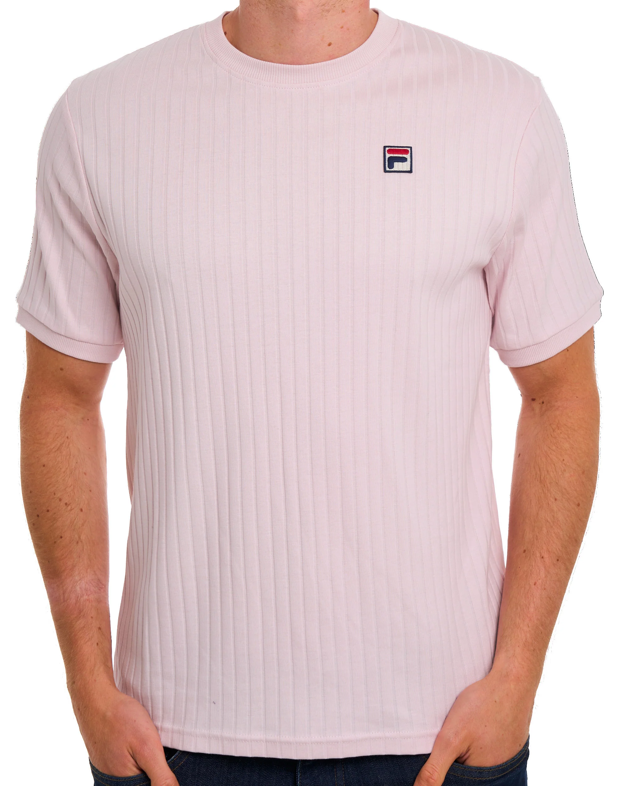 Fila Vintage Easton Ribbed T Shirt Soft Pink - Image 3