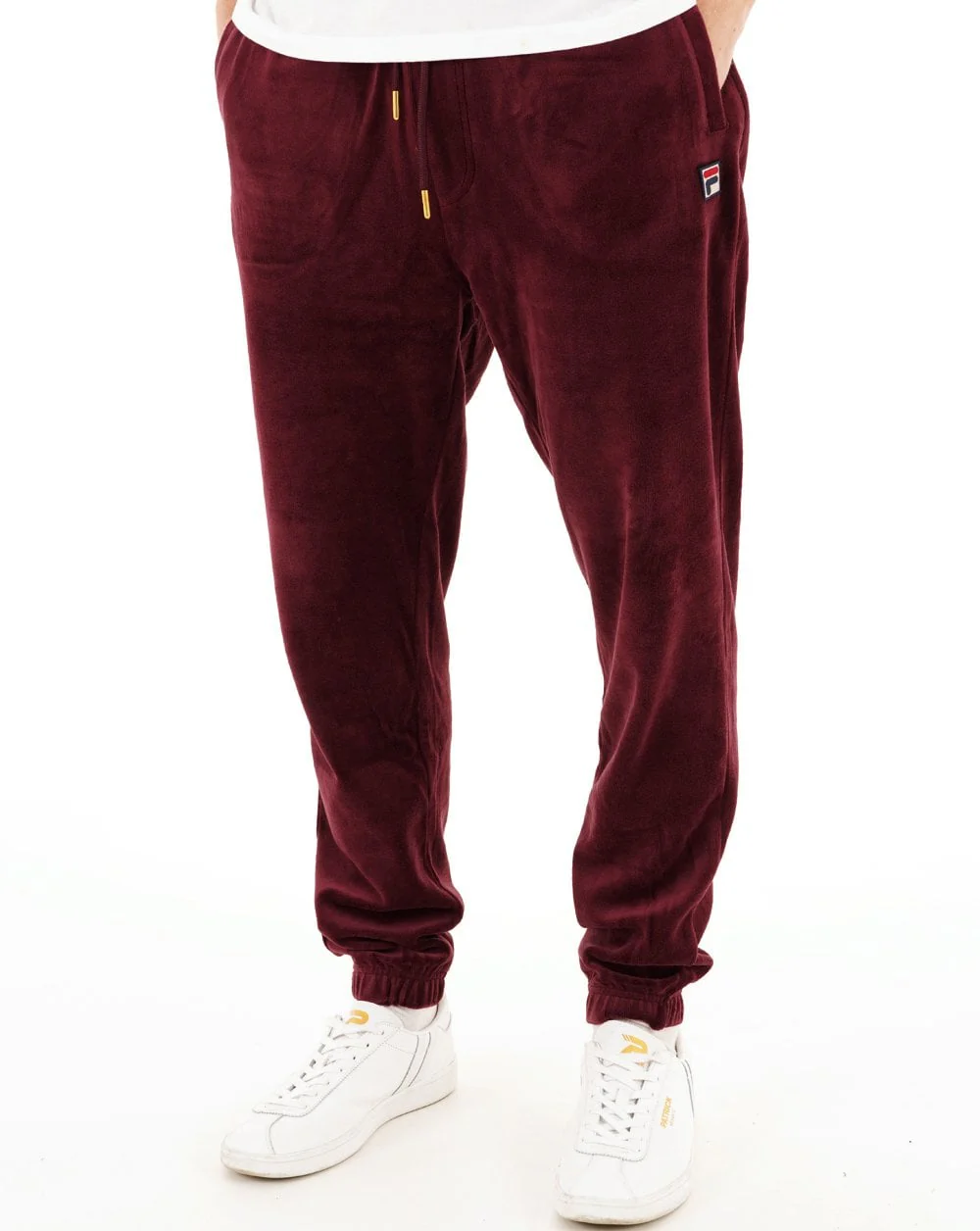 Fila Vintage Eddie Velour Track Pants Burgundy
