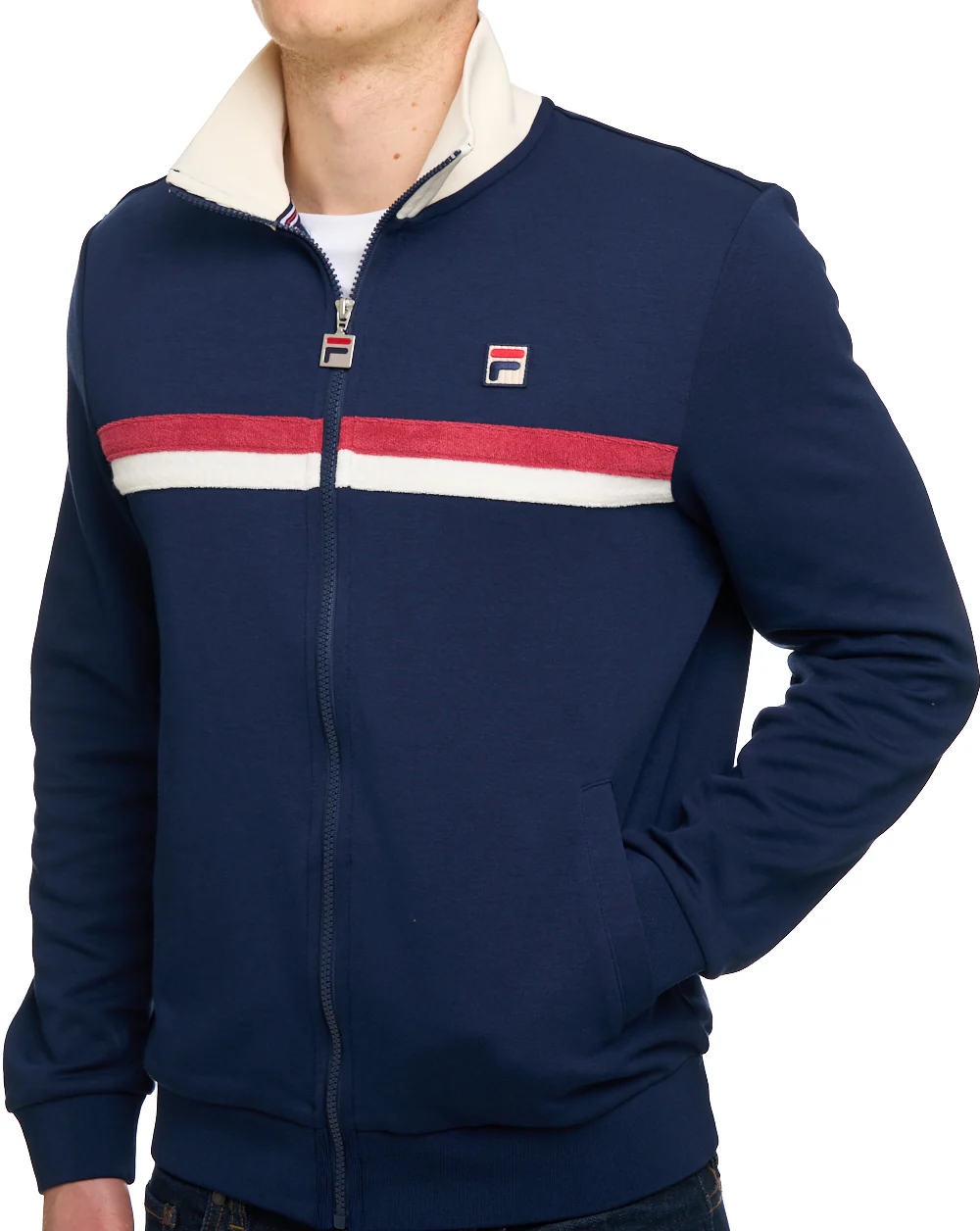 Fila Vintage Enrico Track Top Navy - Image 2