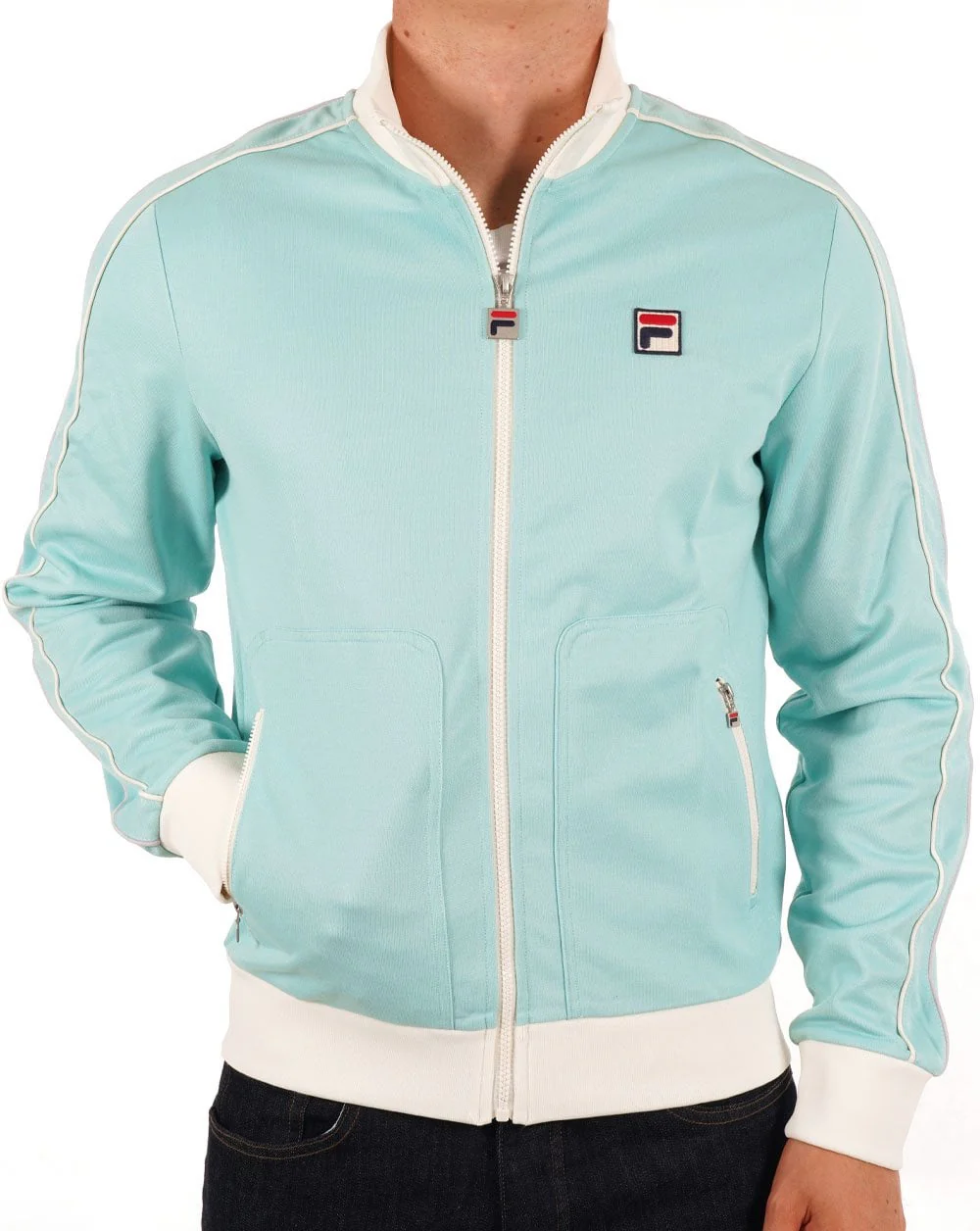 Fila Vintage Fitz Piped Track Top Pastel Turquoise - Image 2