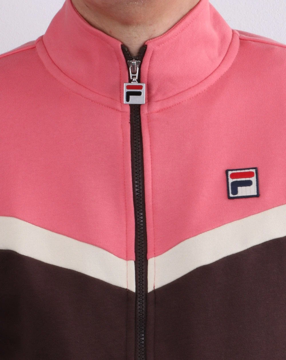 Fila Vintage Flint Track Top Brown/Deep Pink/Cream - Image 4