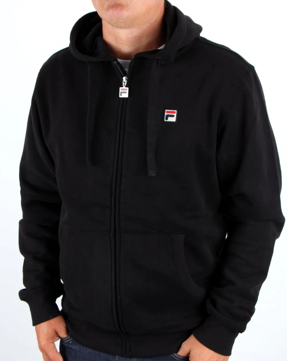 Fila Vintage Full Zip Hooded Top Black