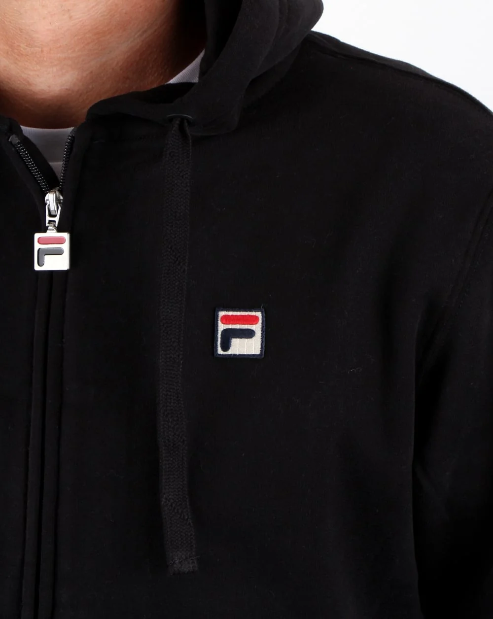 Fila Vintage Full Zip Hooded Top Black - Image 2