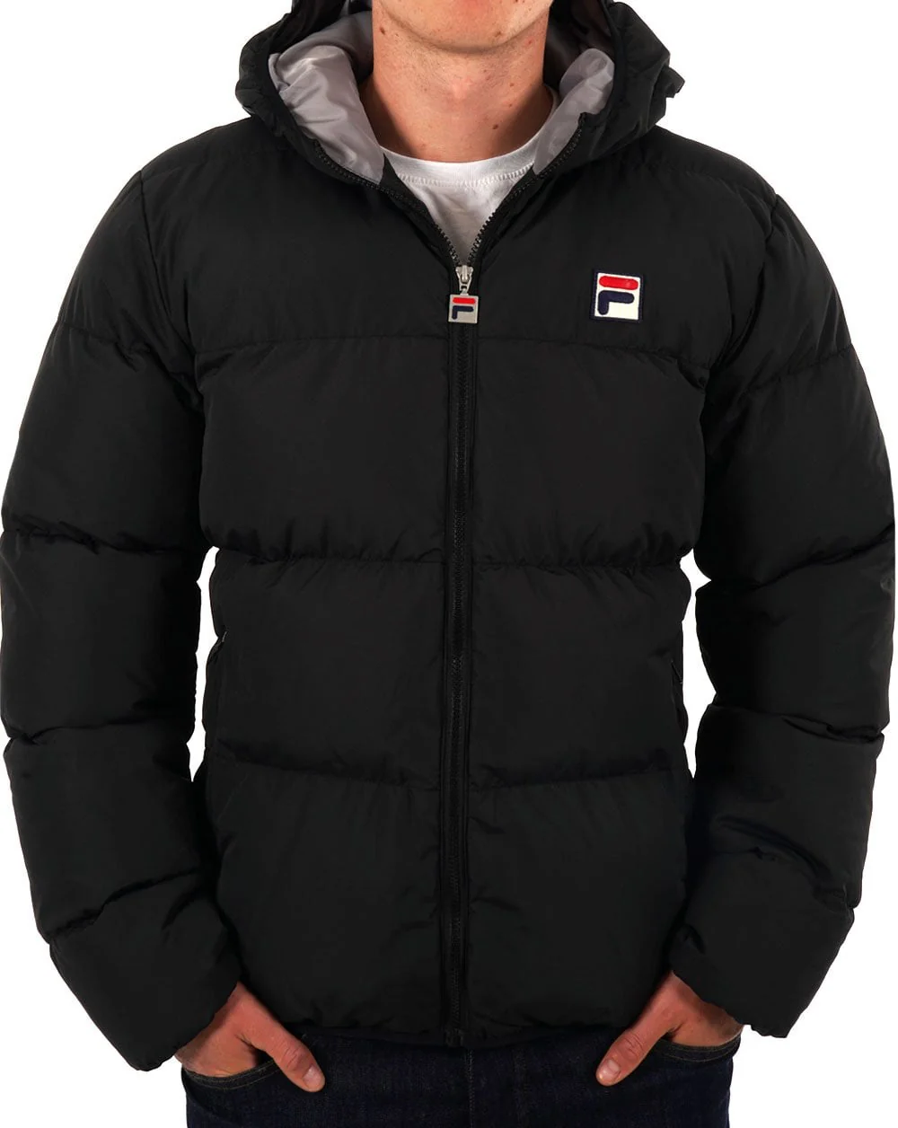 Fila Vintage Harry Puffer Jacket Black/Sharkskin - Image 3