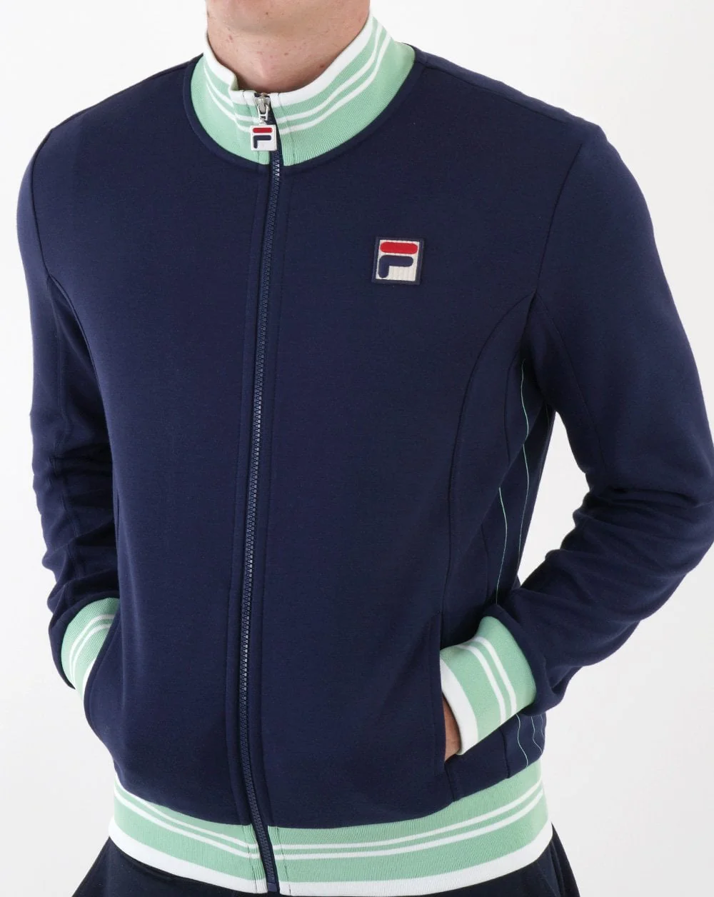 Fila Vintage Kesha Track Top Navy/ Mint Green - Image 5