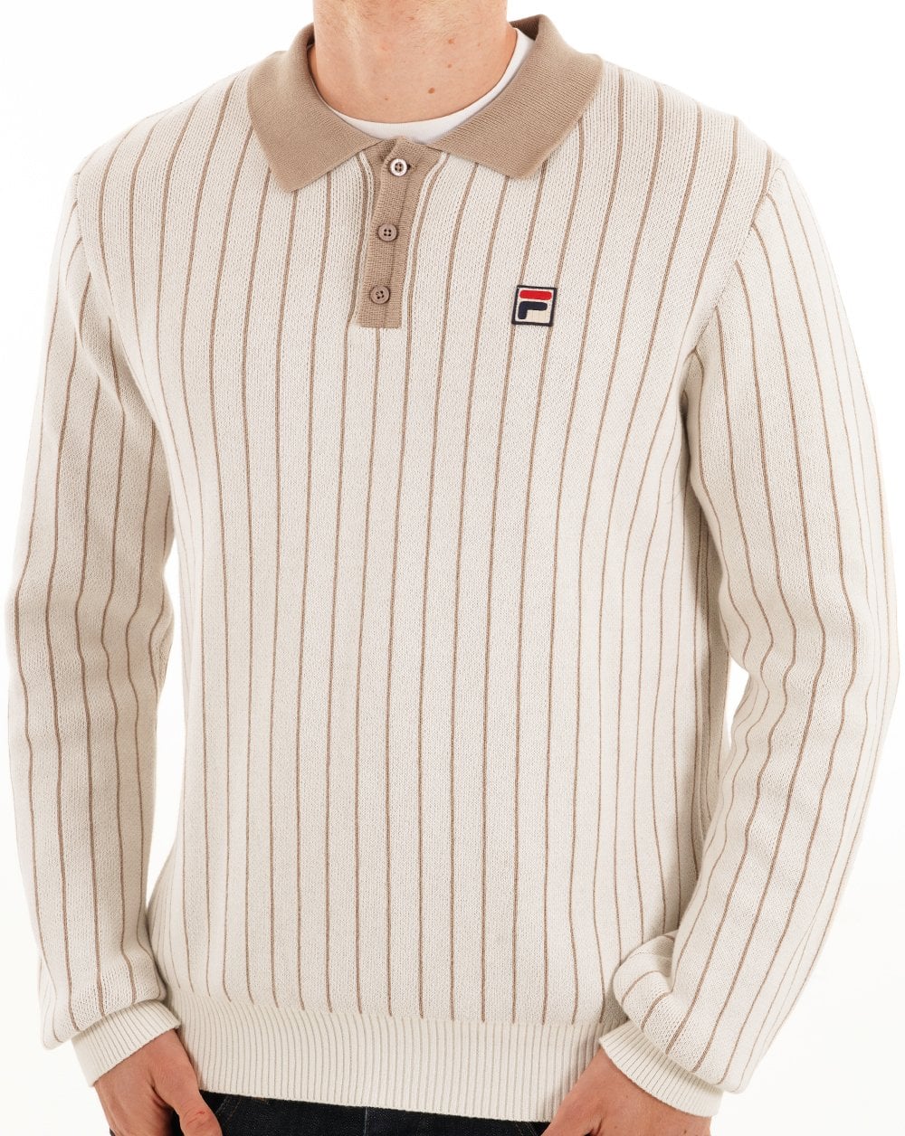 Fila Vintage Kobe Knit Polo Gardenia/Stone - Image 2