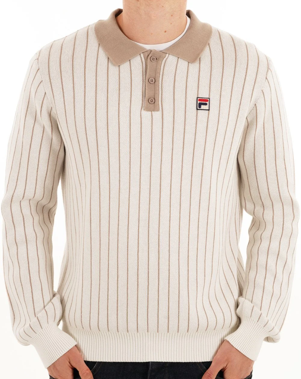 Fila Vintage Kobe Knit Polo Gardenia/Stone - Image 3