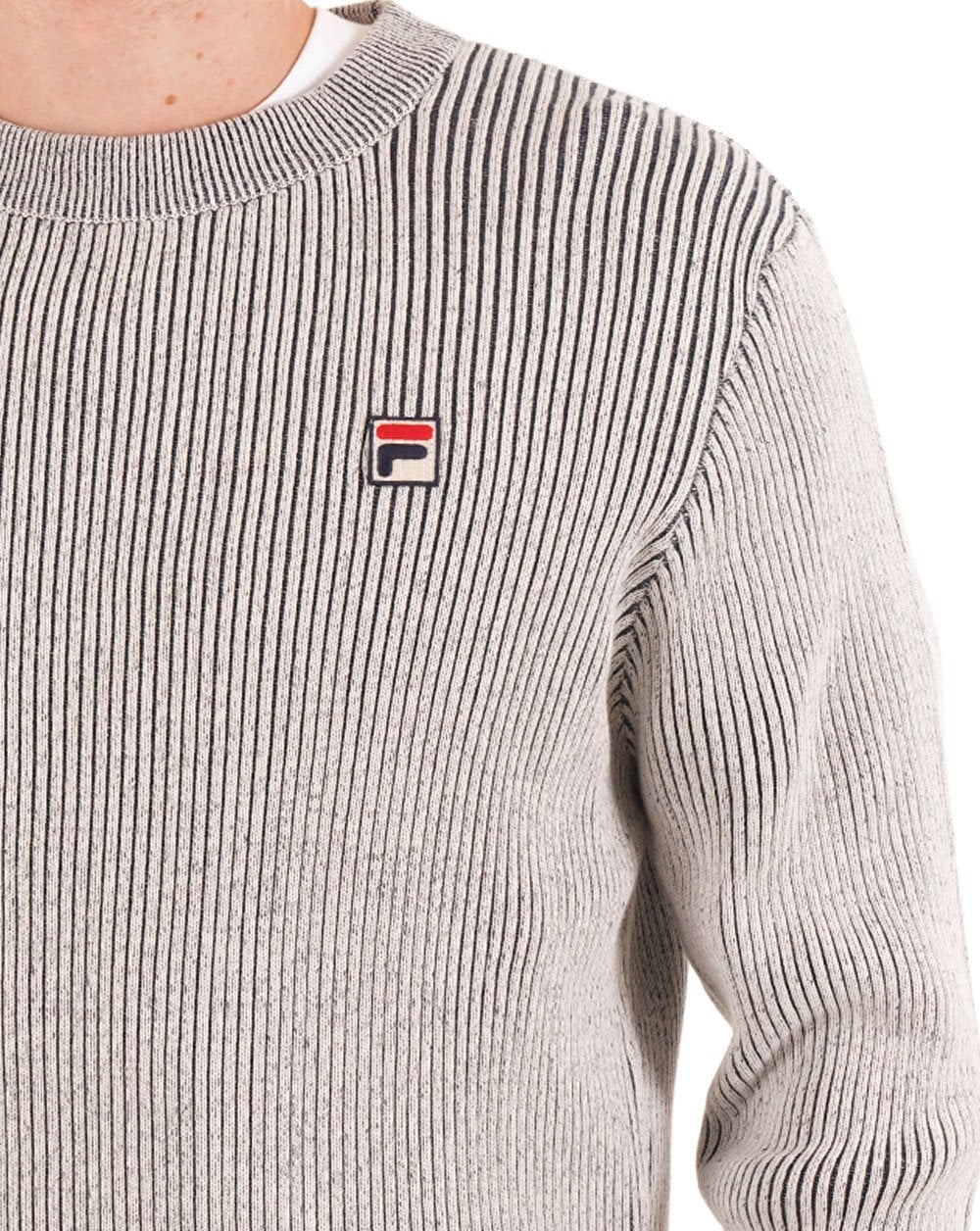 Fila Vintage Lenticular Rib Crew Knit Gardenia Navy - Image 2