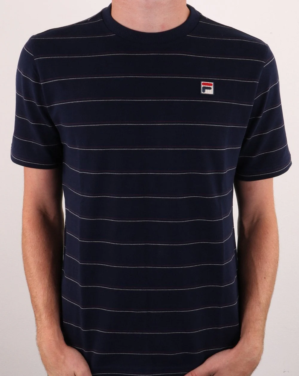 Fila Vintage Leon Striped T Shirt Navy - Image 3
