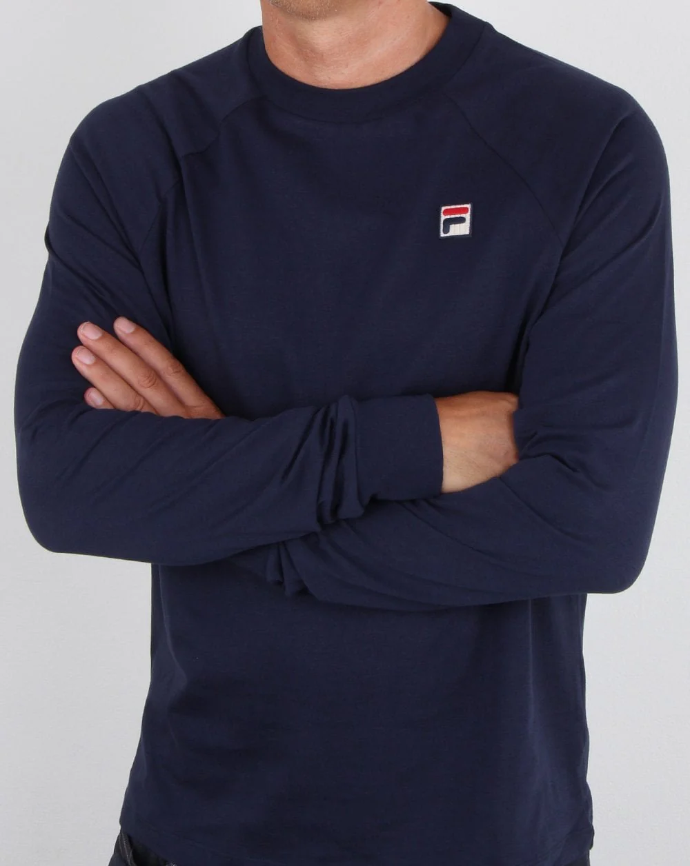 Fila Vintage Long Sleeve T Shirt Navy Blue - Image 3