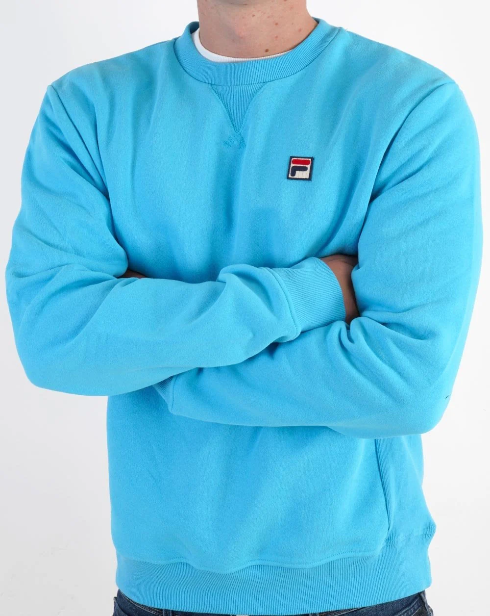 Fila Vintage Luka Crew Sweat Aqua Blue - Image 3
