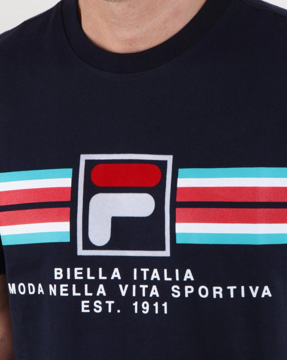 Fila Vintage Mercedes T Shirt Navy - Image 2