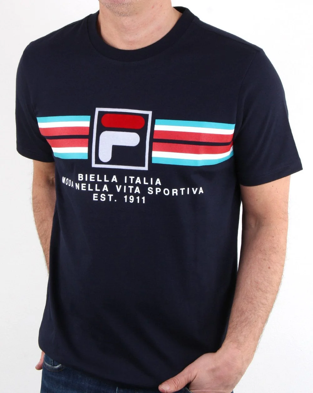 Fila Vintage Mercedes T Shirt Navy - Image 3