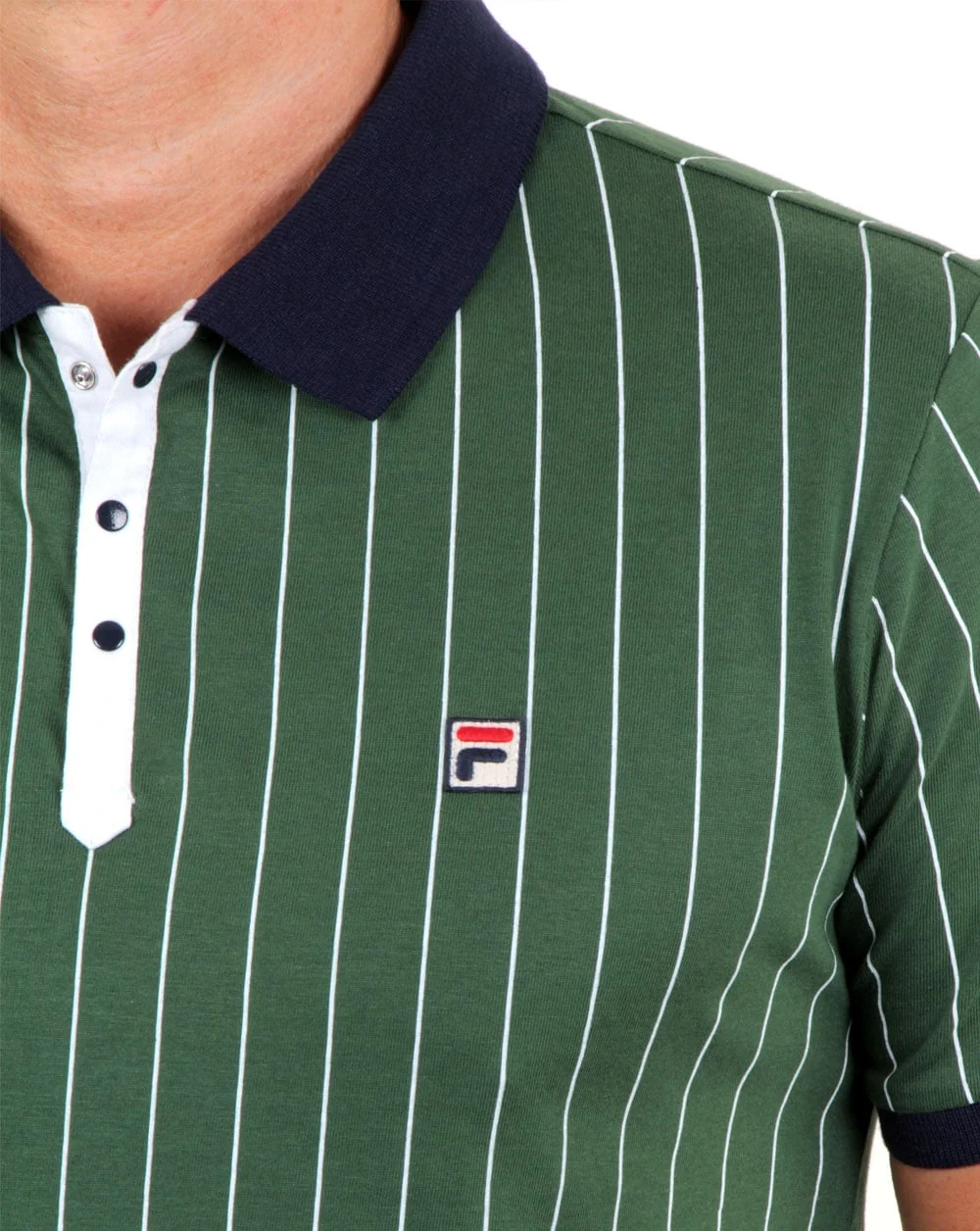 Fila Vintage Mk1 Settanta Polo Shirt Green/Navy - Image 2