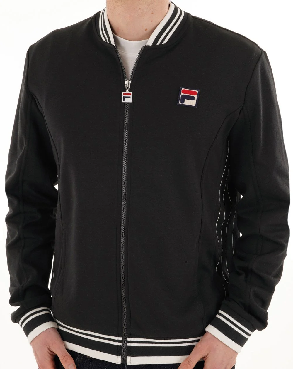Fila Vintage MK1 Settanta Track Top Black White - Image 2
