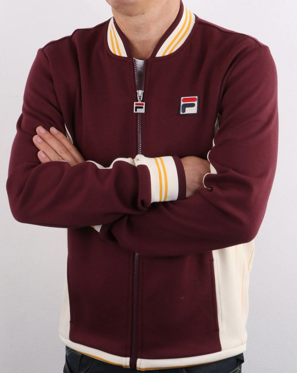 Fila Vintage Mk1 Settanta Track Top Deep Port/Pearl - Image 5