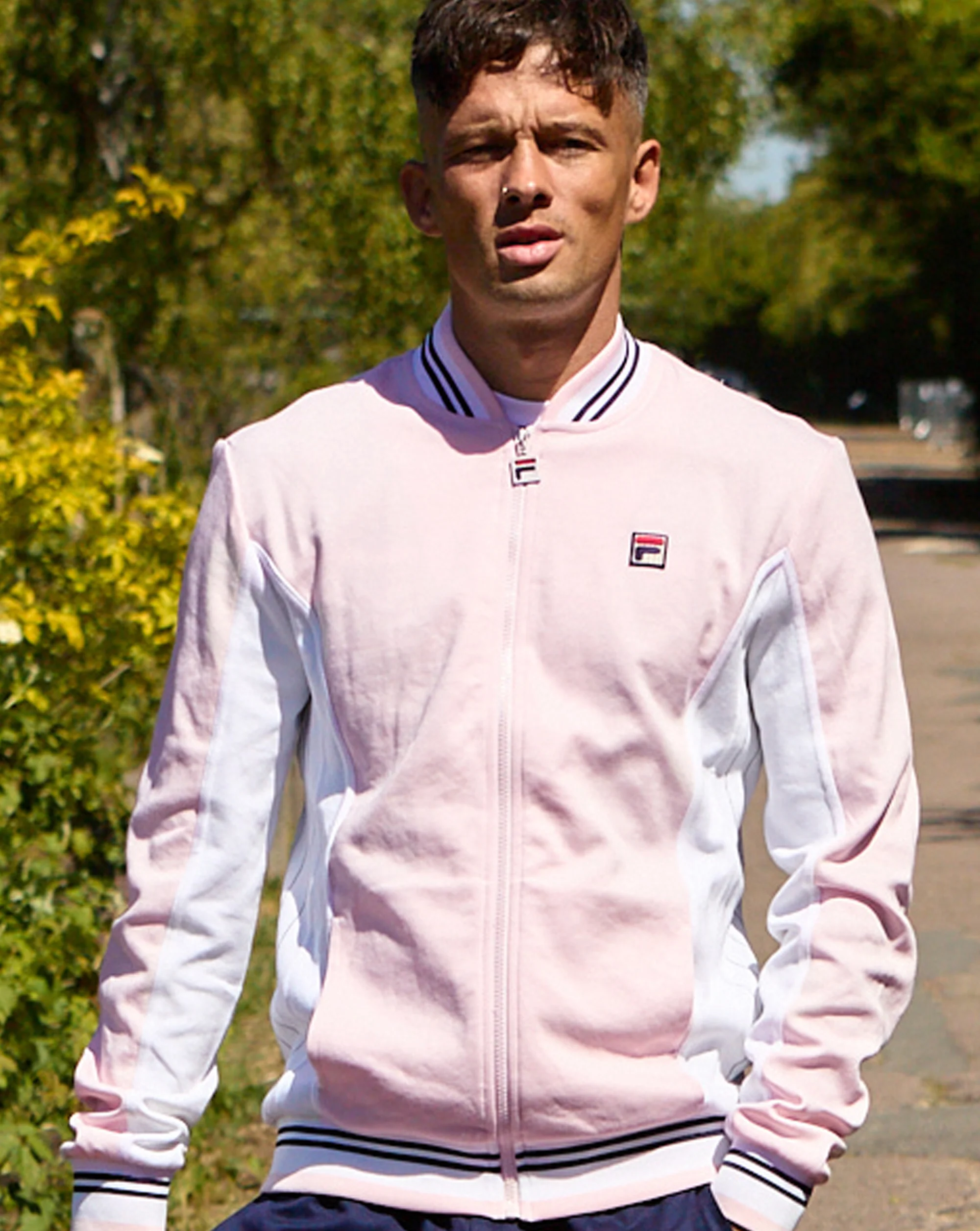 Fila Vintage MK1 Settanta Track Top Pale Pink/White - Image 2