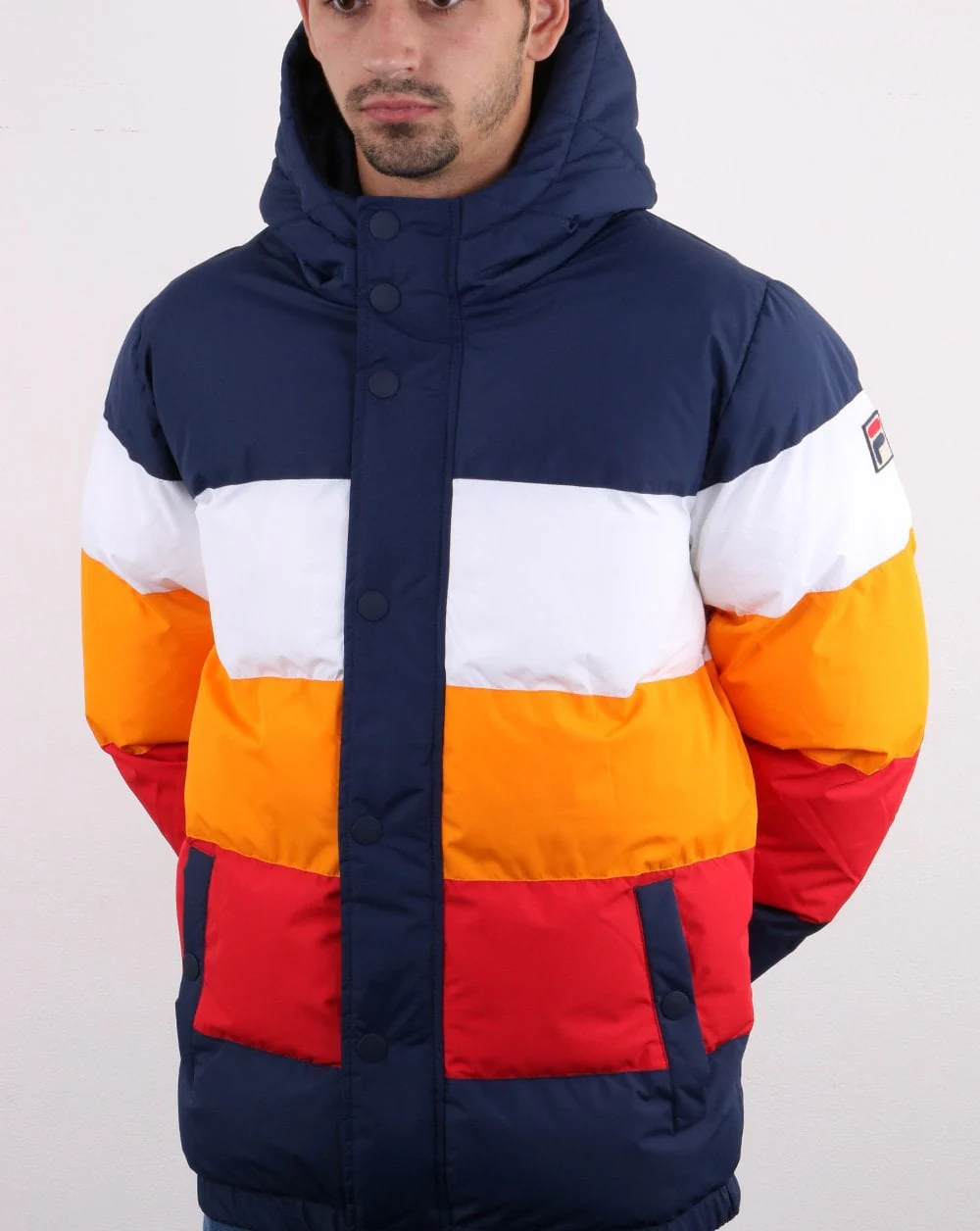 Fila Vintage Multi Puffer Jacket Navy/white/orange