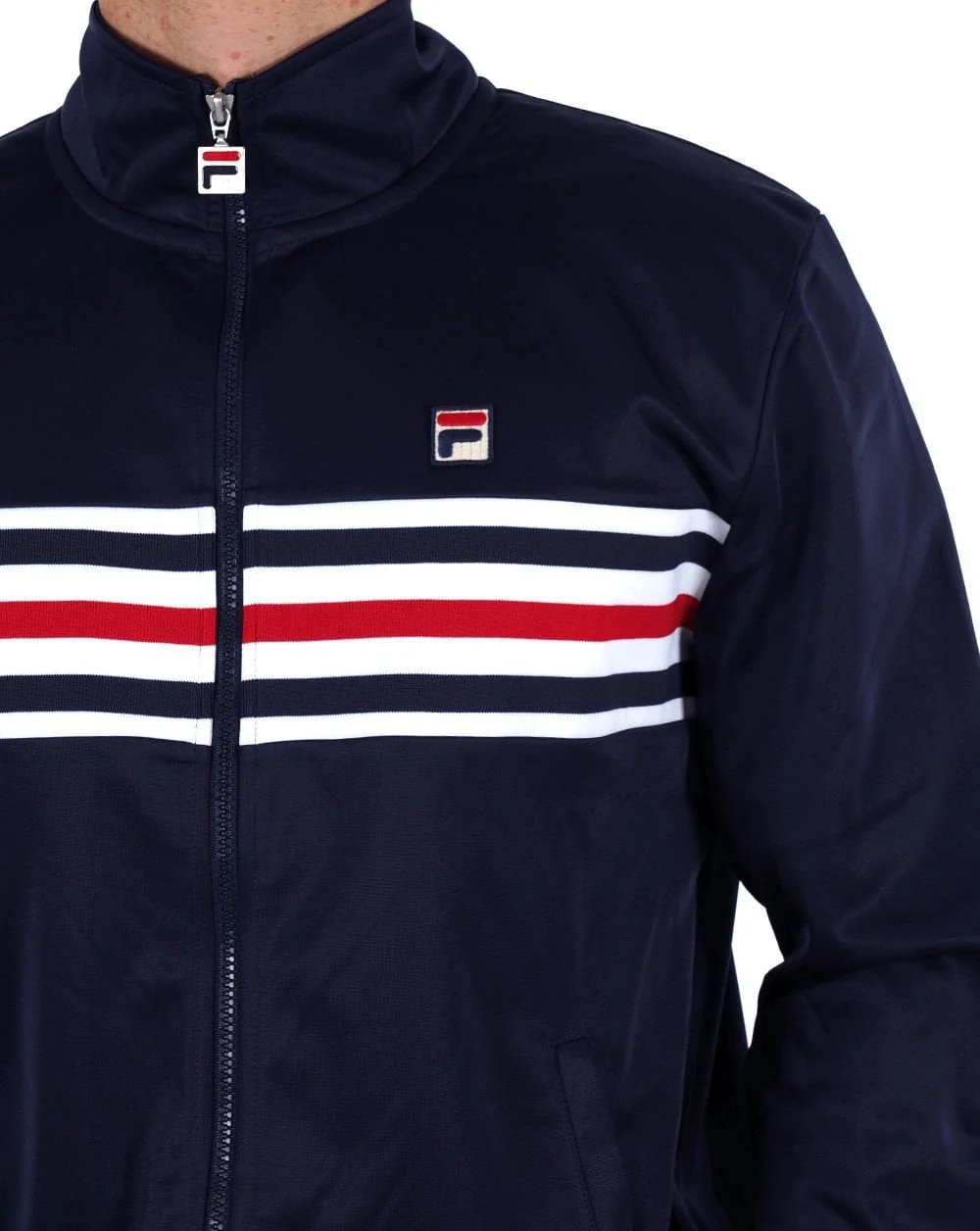 Fila Vintage Multi Stripe Track Jacket Navy - Image 2