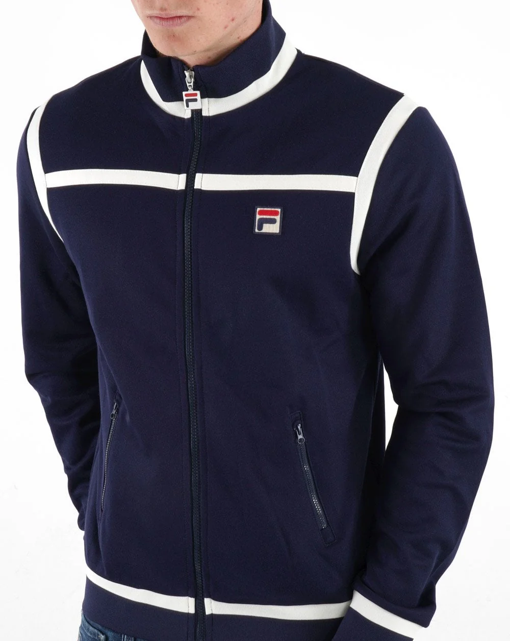 Fila Vintage Nate Track Top Navy/Off White - Image 2