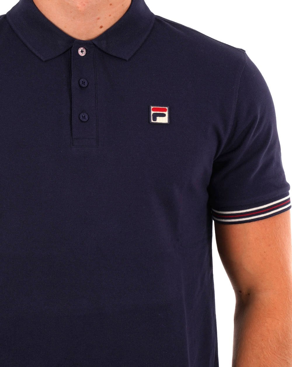 Fila Vintage Omari Polo Shirt Navy - Image 2
