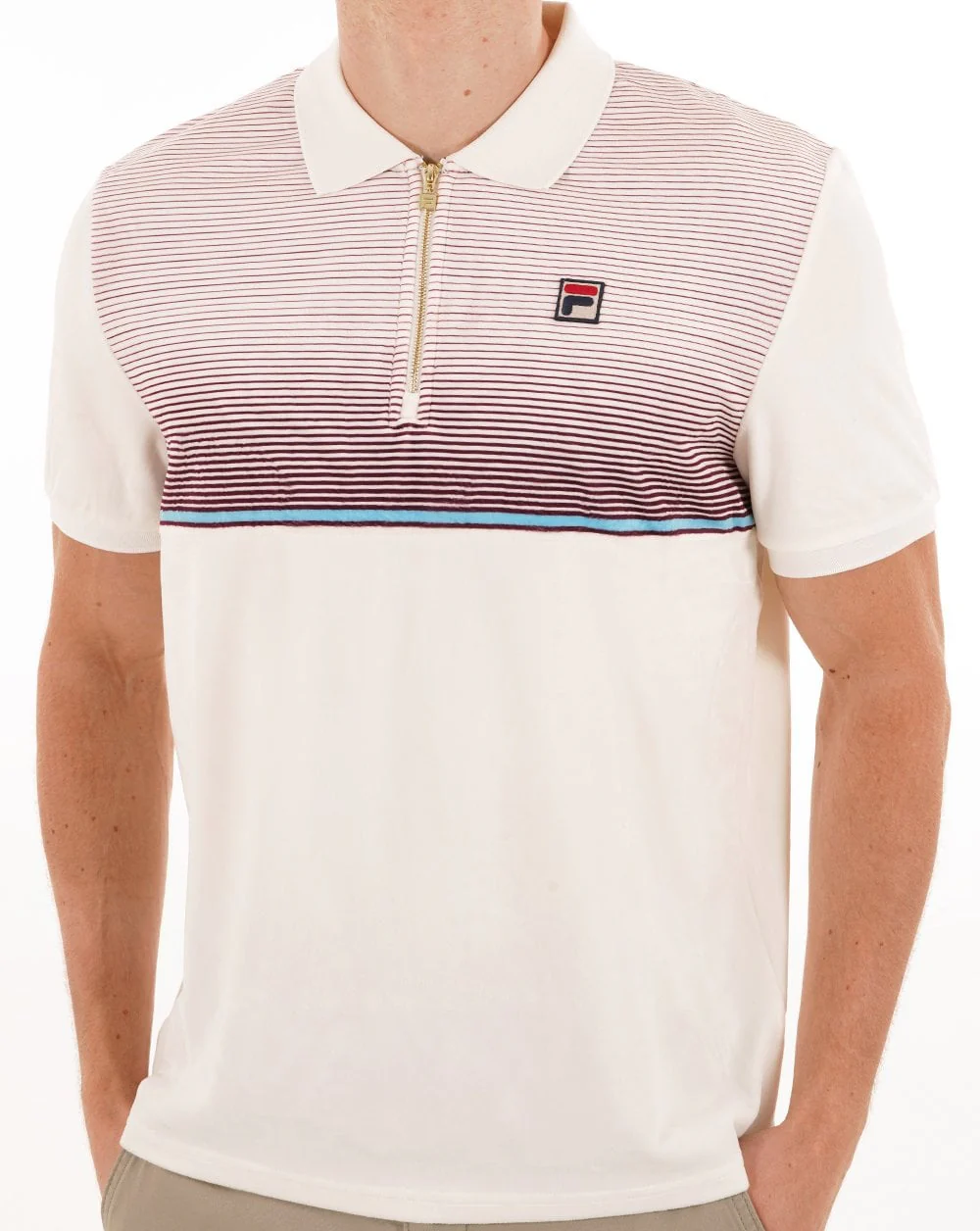 Fila Vintage Paco Velour Zip Polo Gardenia - Image 4