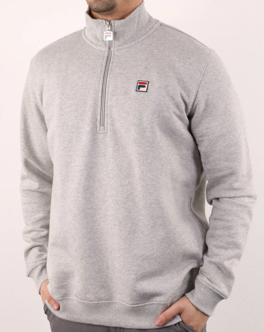 Fila Vintage Palermo Zip Sweat Light Grey Marl