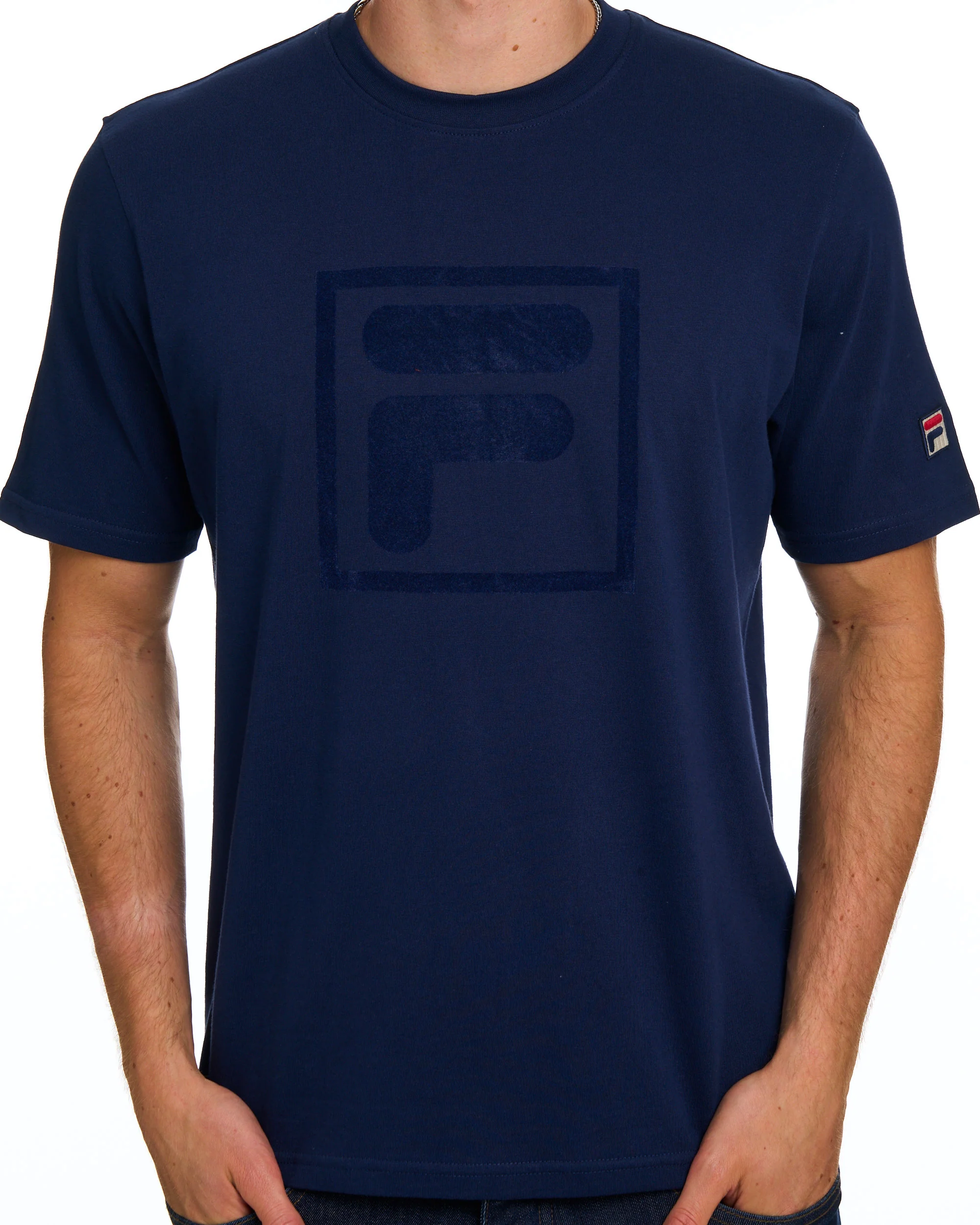 Fila Vintage Pepe Flock Logo Tee Navy - Image 3
