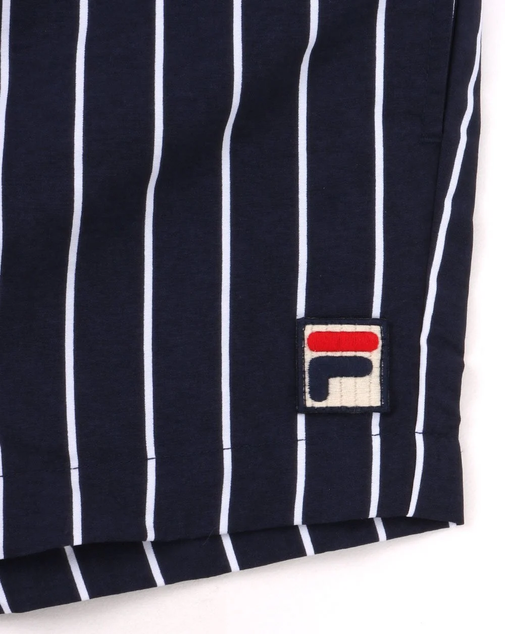 Fila Vintage Pinstripe Swim Shorts Navy-White - Image 2