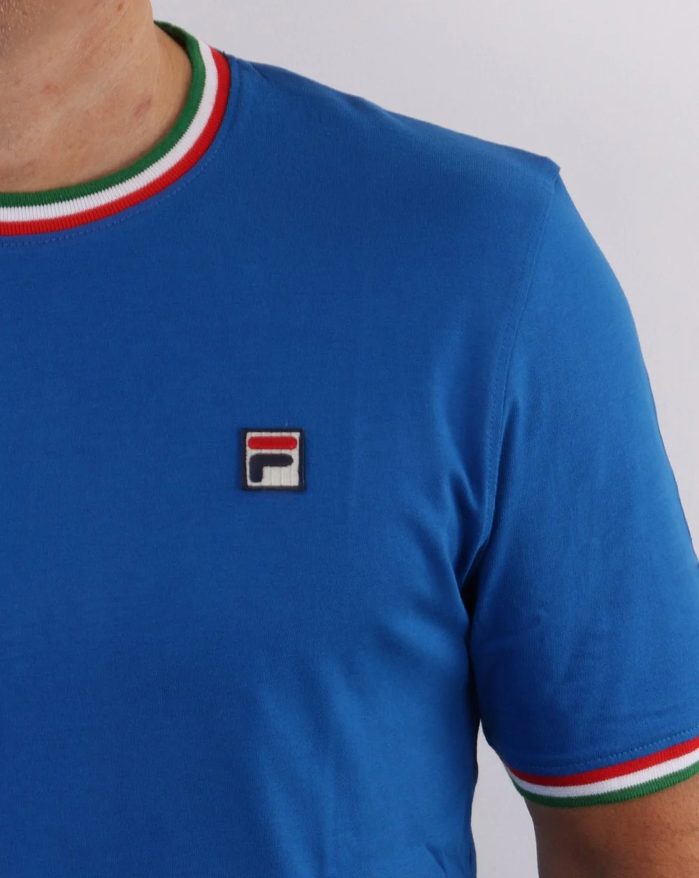 Fila Vintage Ringer T Shirt Italia Blue - Image 3