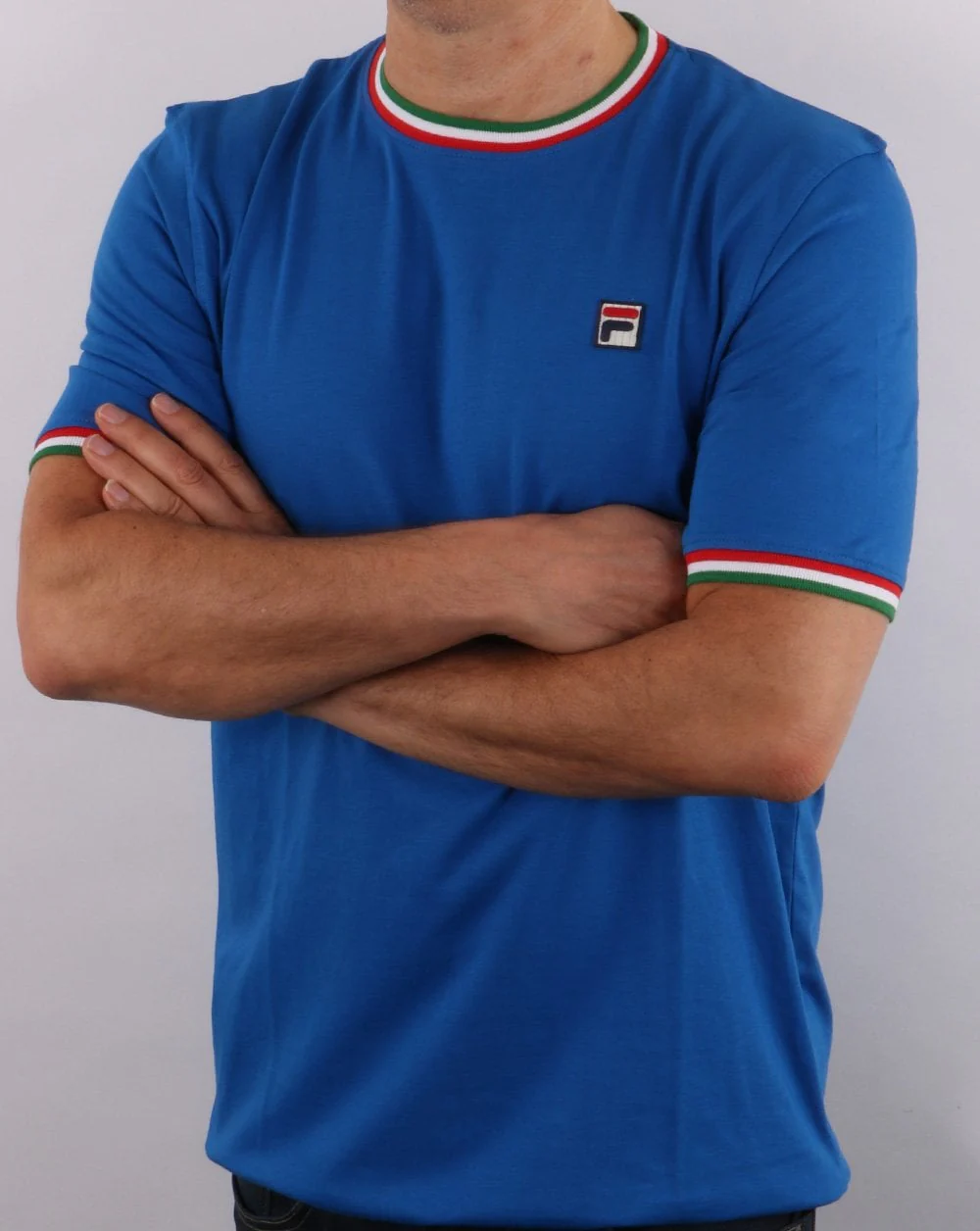 Fila Vintage Ringer T Shirt Italia Blue - Image 4
