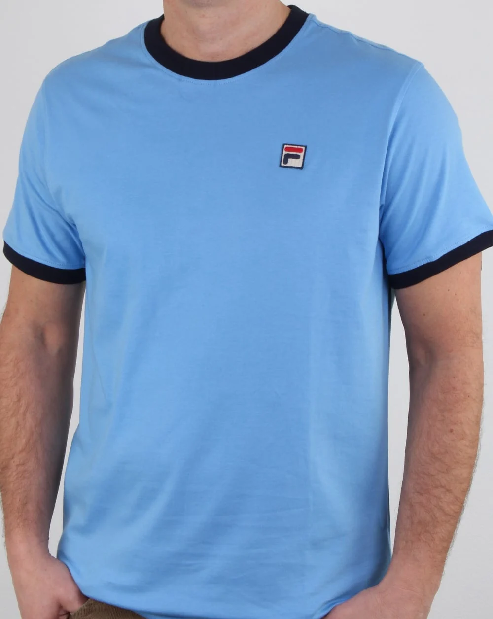 Fila Vintage Ringer T Shirt Lake Blue/navy - Image 2