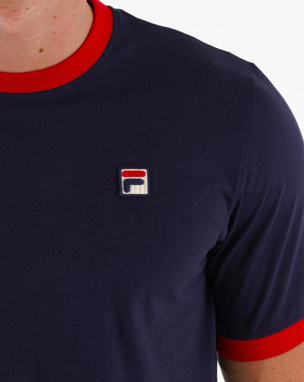Fila Vintage Ringer T Shirt Navy/Red - Image 2