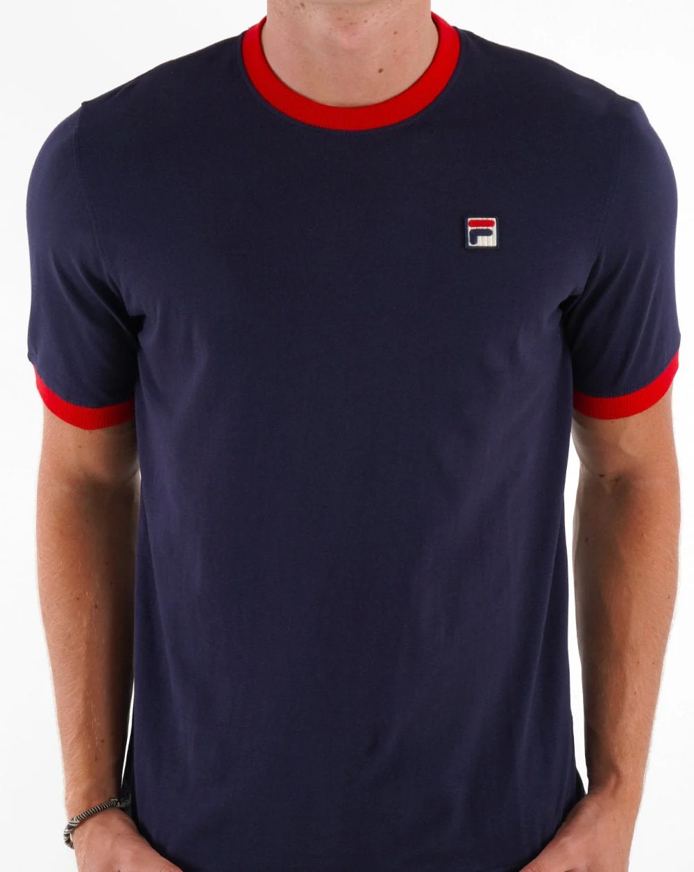 Fila Vintage Ringer T Shirt Navy/Red - Image 3