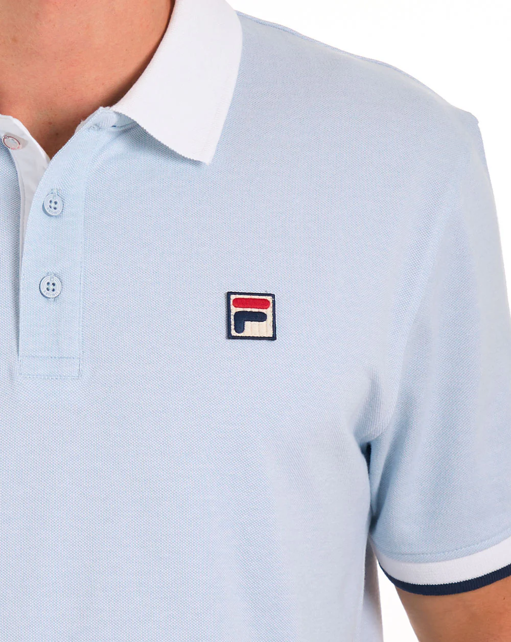 Fila Vintage Contrast Polo Shirt Sky - Image 2