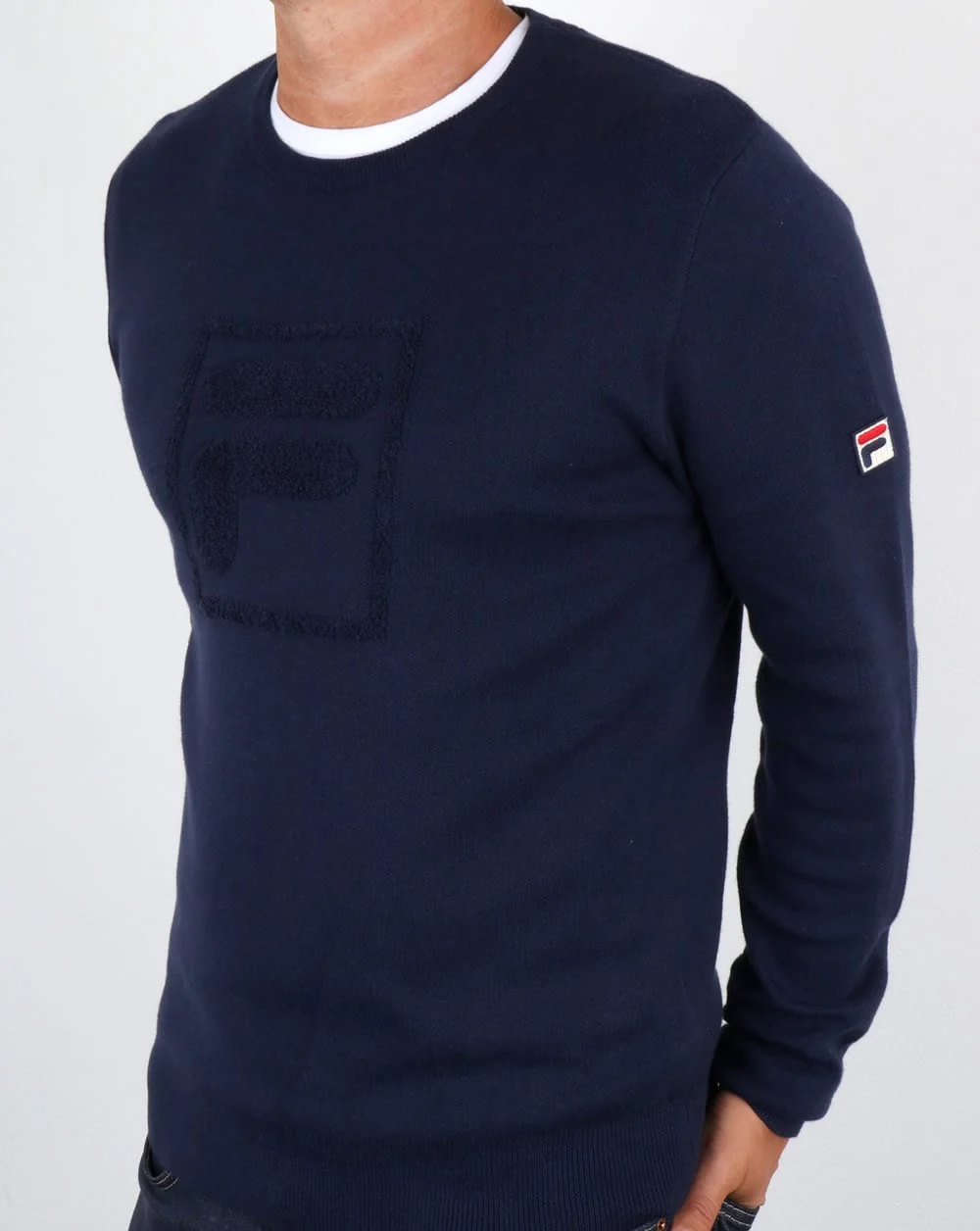 Fila Vintage Savoldi Crew Neck Jumper Navy - Image 4