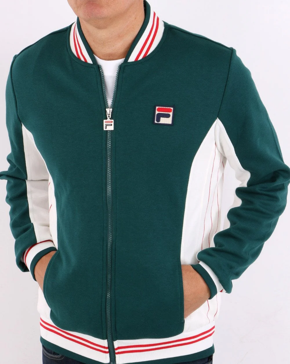 Fila Vintage Settanta Pro Badge Track Top Racing Green - Image 3