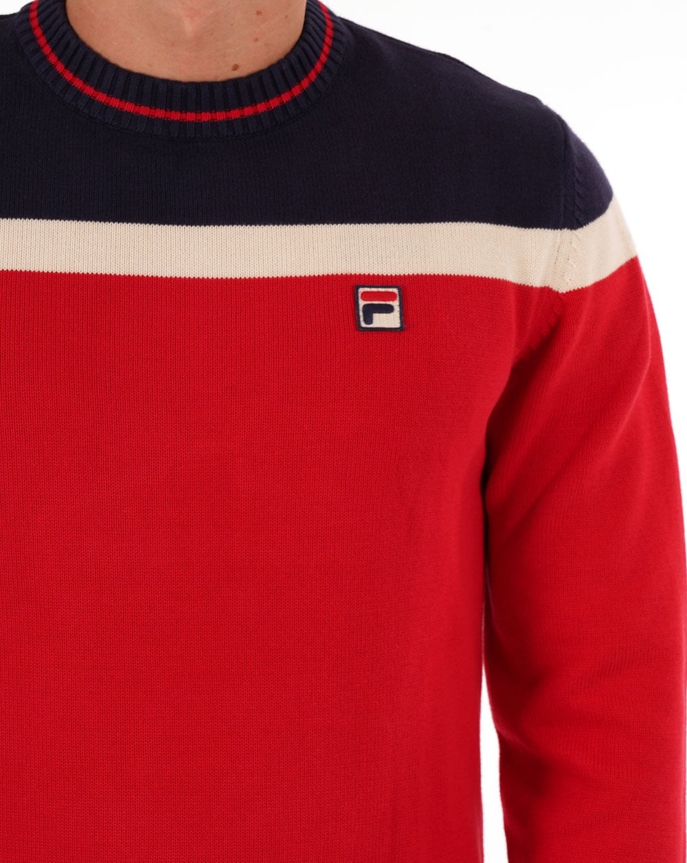 Fila Vintage Siro Crew Knit Jumper Red - Image 2