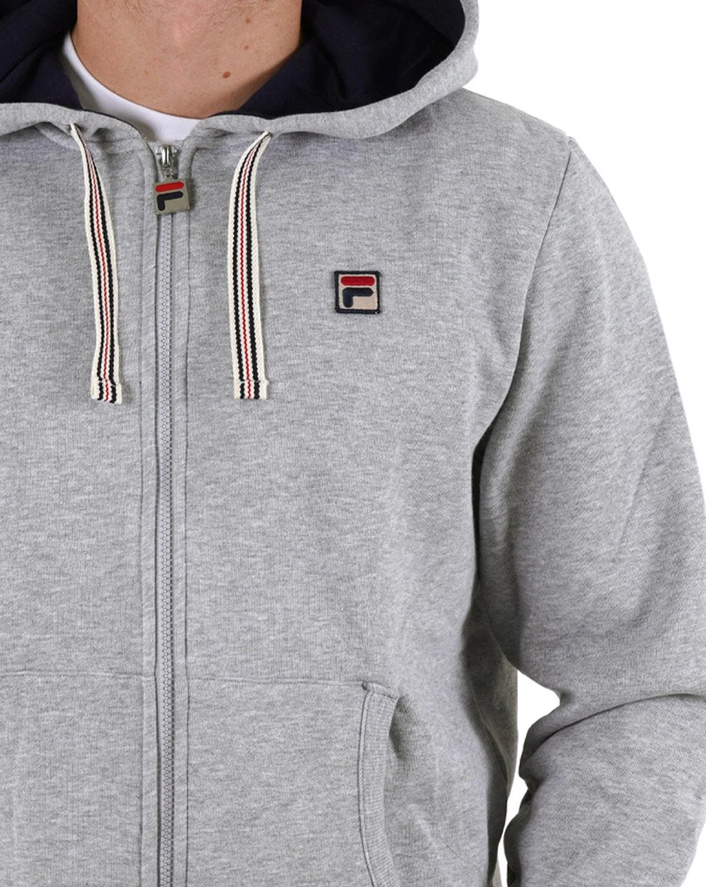 Fila Vintage Tenconi Hoodie Light Grey Marl - Image 2