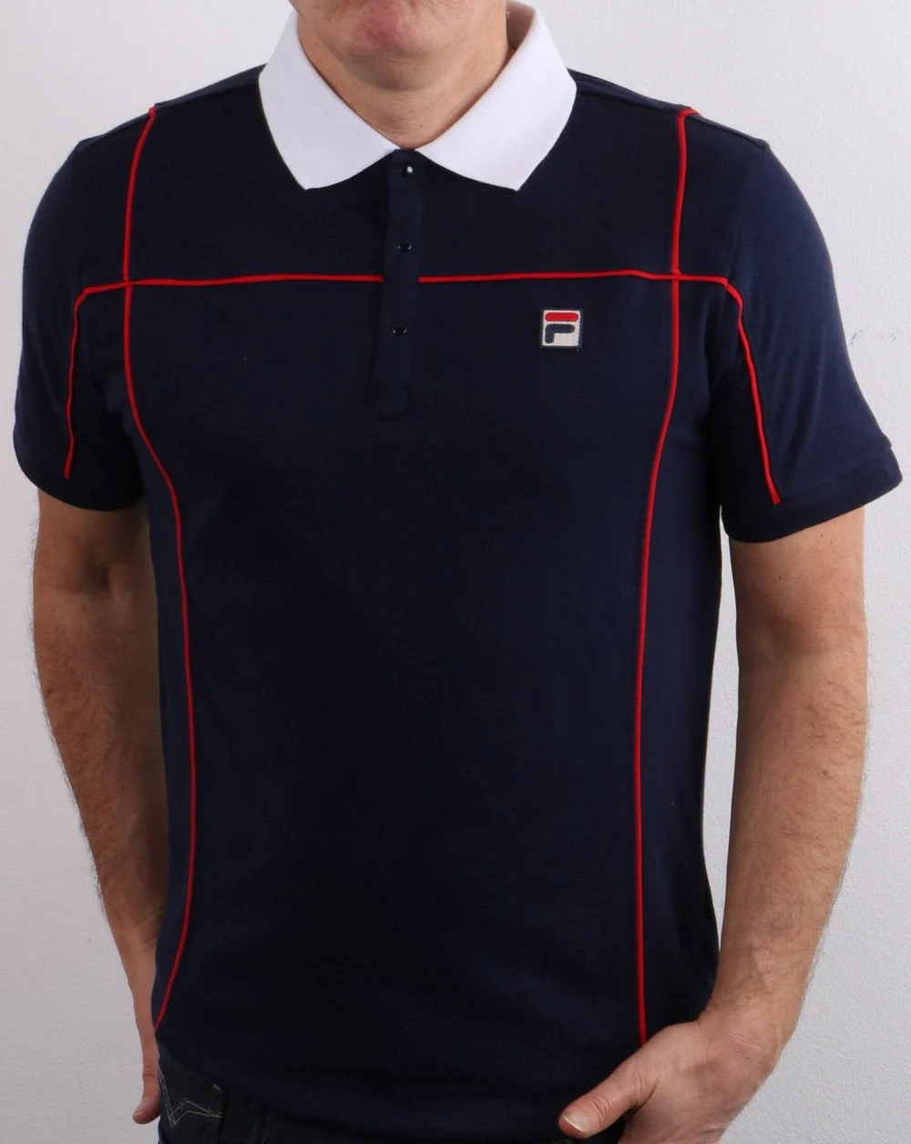 Fila Vintage Terrinda Polo Shirt Navy/white