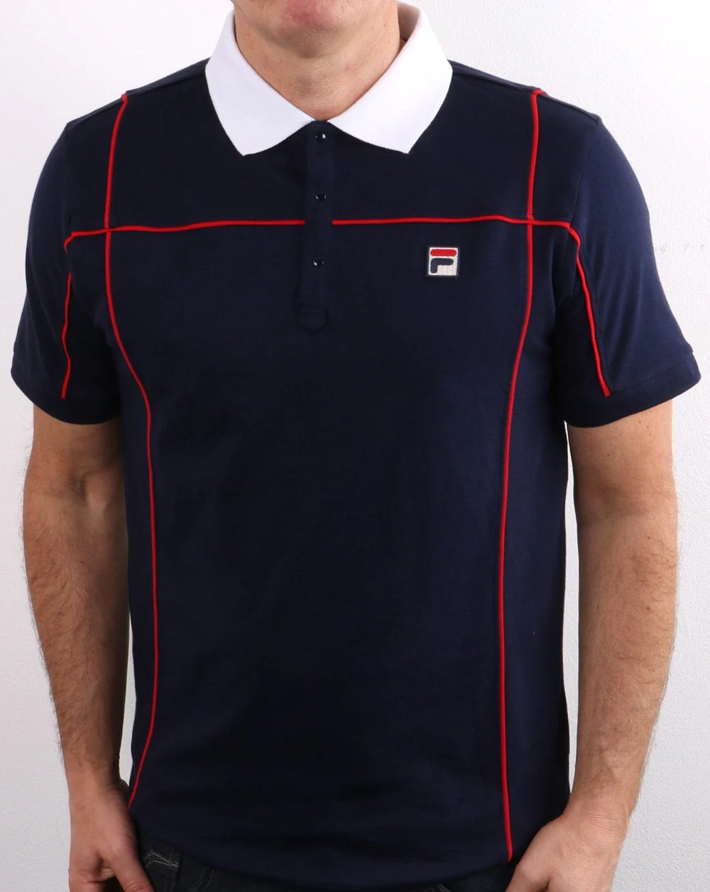 Fila Vintage Terrinda Polo Shirt Navy/white - Image 2