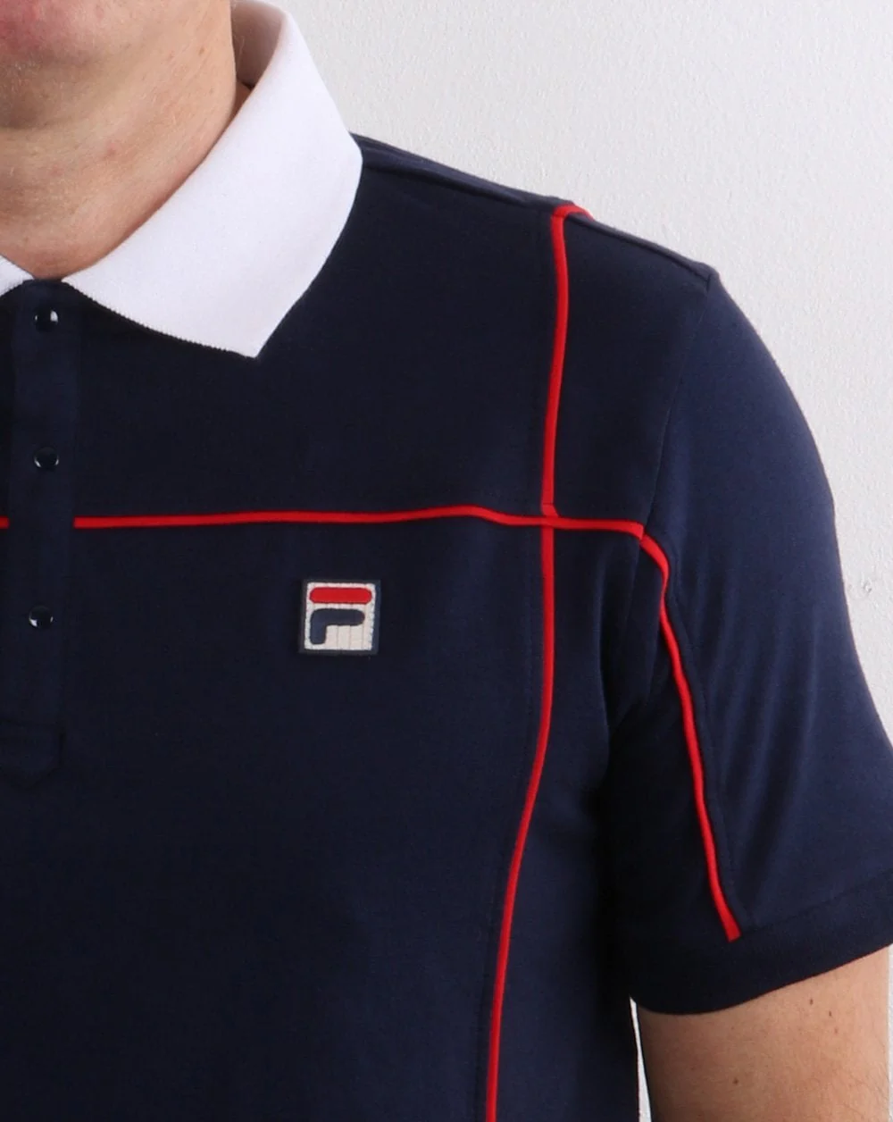 Fila Vintage Terrinda Polo Shirt Navy/white - Image 3
