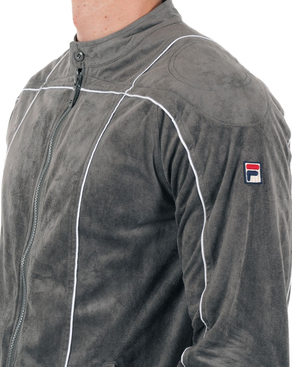 Fila Vintage Terrinda Track Top Charcoal Grey/White - Image 2